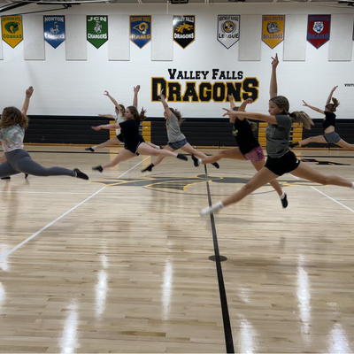 Students practice their leaps!