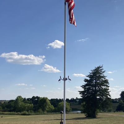 US Flag Pole at VFW Post 3084 Veterans monument